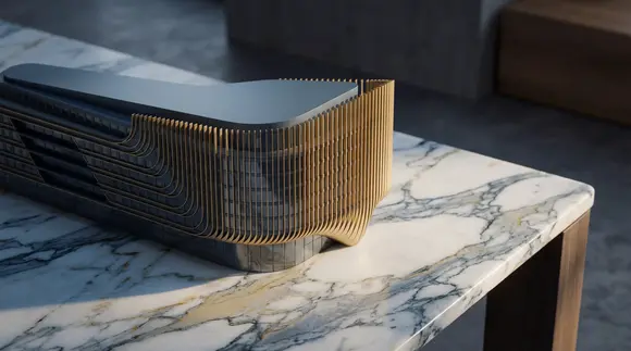 Architektonický model budovy Penta Banky na Masarykově náměstí v Praze.